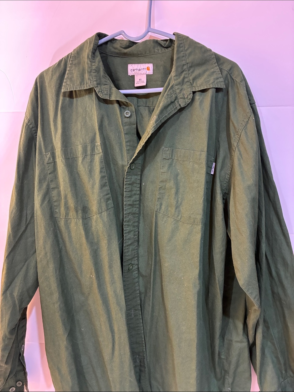 Carhartt Olive Green Lightweight Shirt Jacket